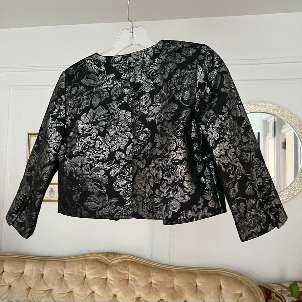 H&M Black Silver Open Front Blazer 3/4 Sleeve NWOT - Picture 6 of 10